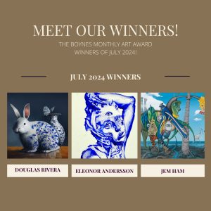 The three winners of the Boynes Artist Award Monthly prize